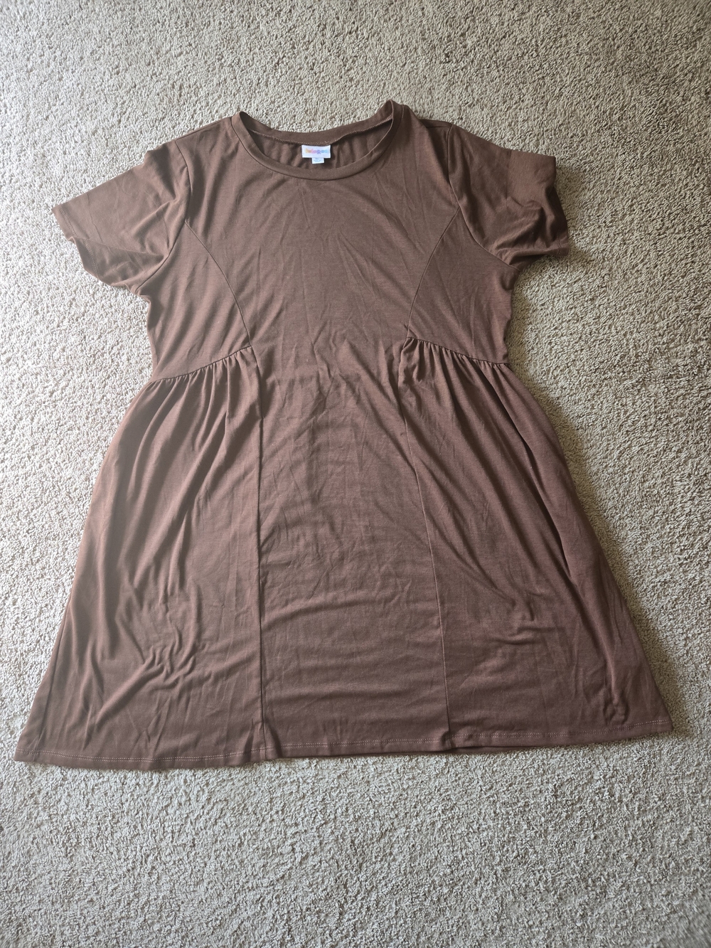 LuLaRoe Monica Brown Princess Seam Dress XL